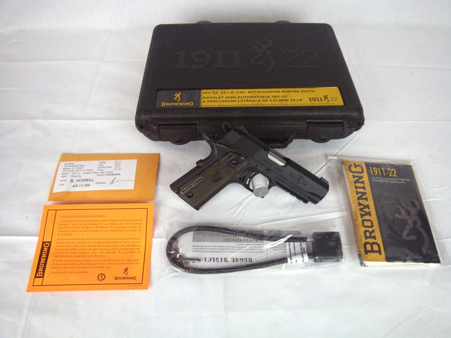 Browning 1911-22 Black Label W/Rail 22lr 3-5/8"NEW